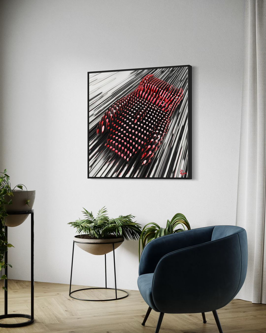 Ferrari Testa Rossa 250 - "The Red Line" - Framed Canvas