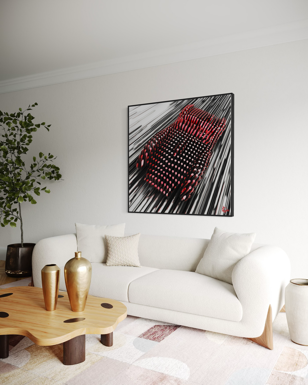Ferrari Testa Rossa 250 - "The Red Line" - Framed Canvas