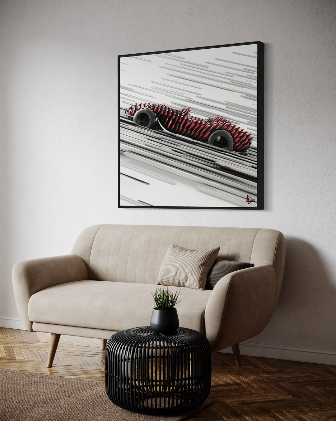 Ferrari Testa Rossa 250 - "The Long Pursuit" - Framed Canvas