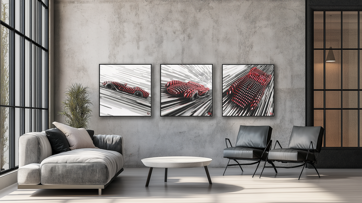 Ferrari Testa Rossa 250 - "The Charge" - Framed Canvas
